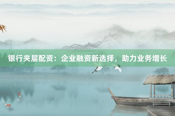 银行夹层配资：企业融资新选择，助力业务增长