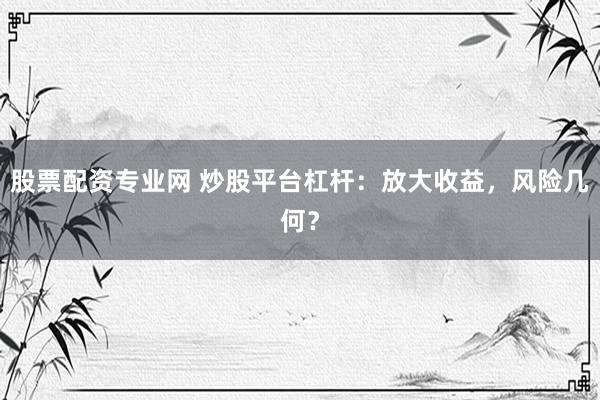 股票配资专业网 炒股平台杠杆：放大收益，风险几何？