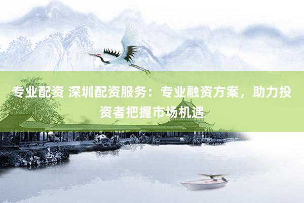 专业配资 深圳配资服务：专业融资方案，助力投资者把握市场机遇