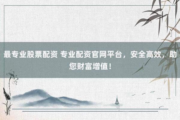 最专业股票配资 专业配资官网平台，安全高效，助您财富增值！