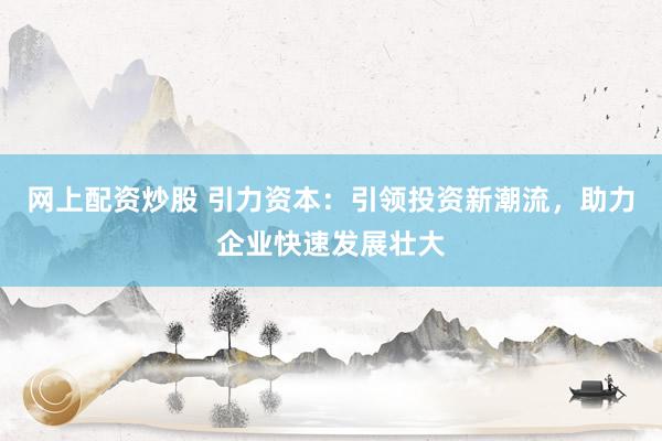 网上配资炒股 引力资本：引领投资新潮流，助力企业快速发展壮大