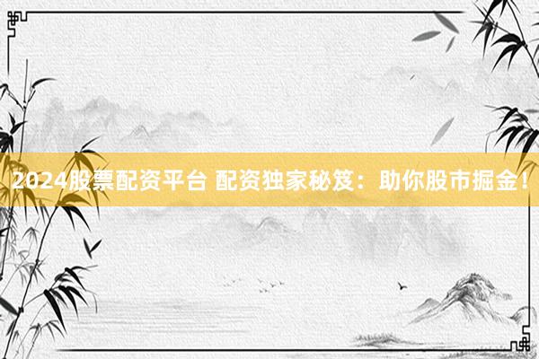 2024股票配资平台 配资独家秘笈：助你股市掘金！