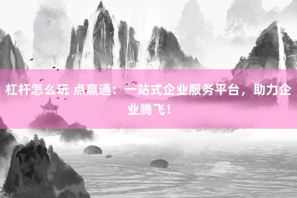杠杆怎么玩 点嬴通：一站式企业服务平台，助力企业腾飞！