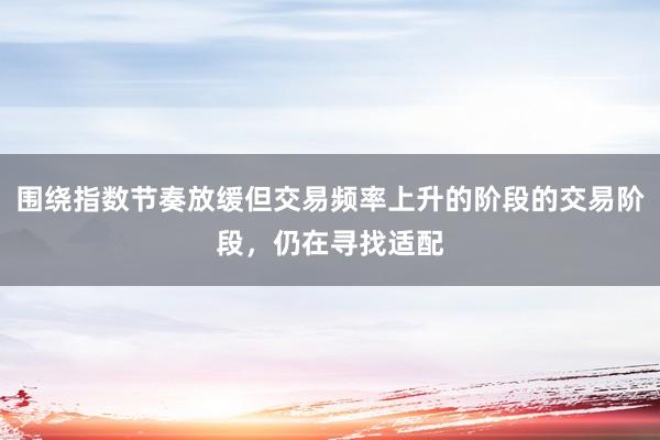 围绕指数节奏放缓但交易频率上升的阶段的交易阶段，仍在寻找适配