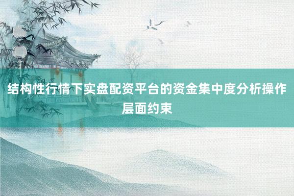 结构性行情下实盘配资平台的资金集中度分析操作层面约束